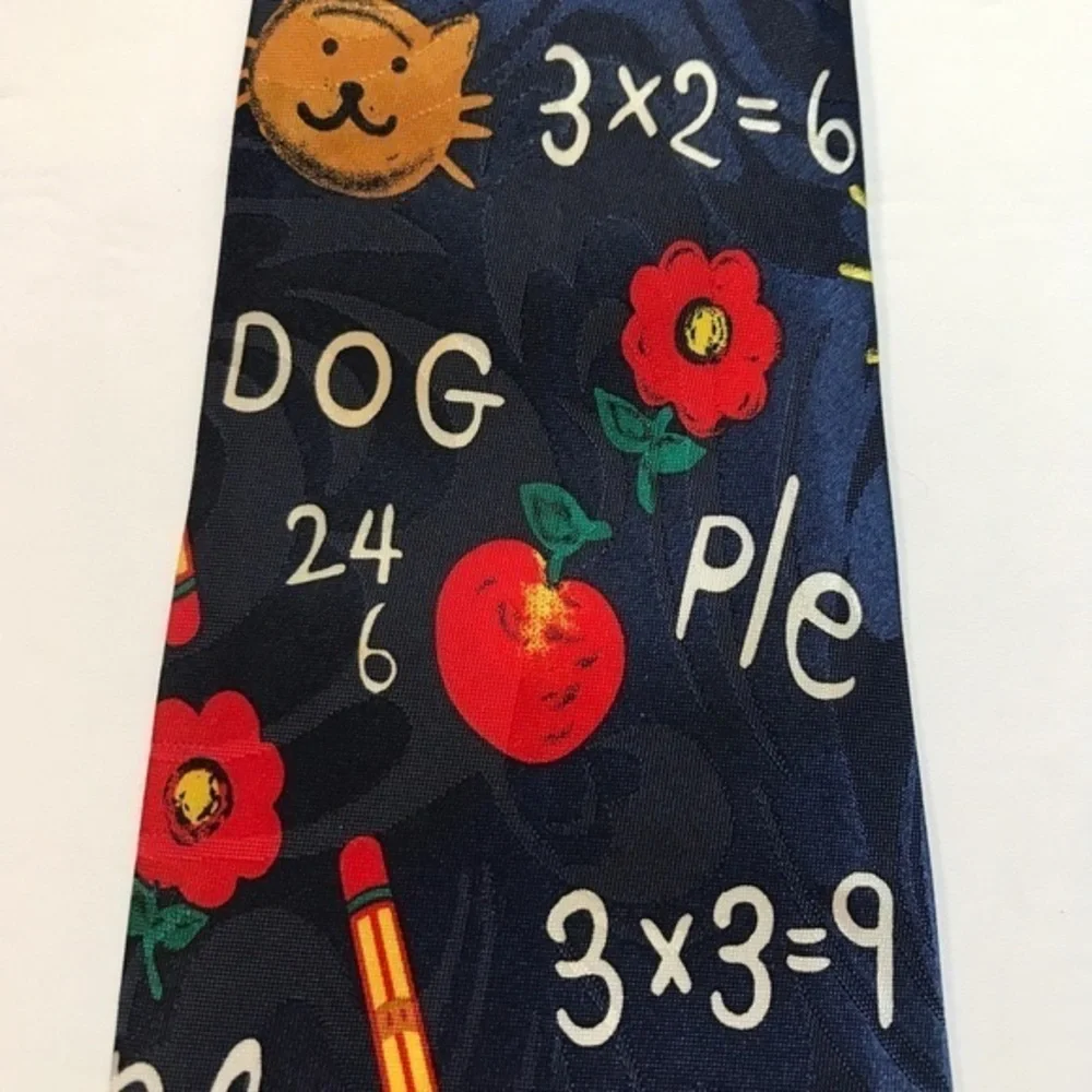 Teacher Necktie Navy Early Education‎ by Renaissance Handmade.